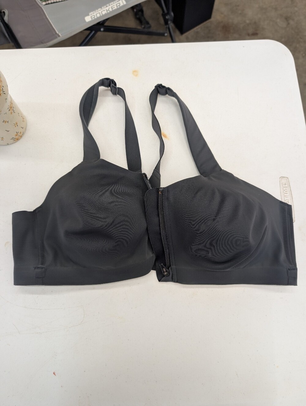 Front-Zip Grey Comfort Bra - Women Intimates